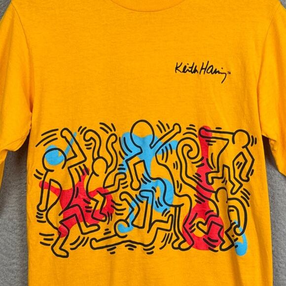 Keith Haring Long sleeve Tee Mustard Size S Diamond Supply Co Rhythm and Motion - Picture 3 of 7